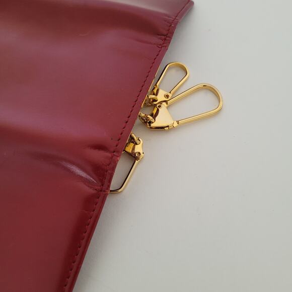 Givenchy 4 Key Hooks Holder Case Wallet Red Small Logo Leather Charm Vintage - Picture 7 of 10